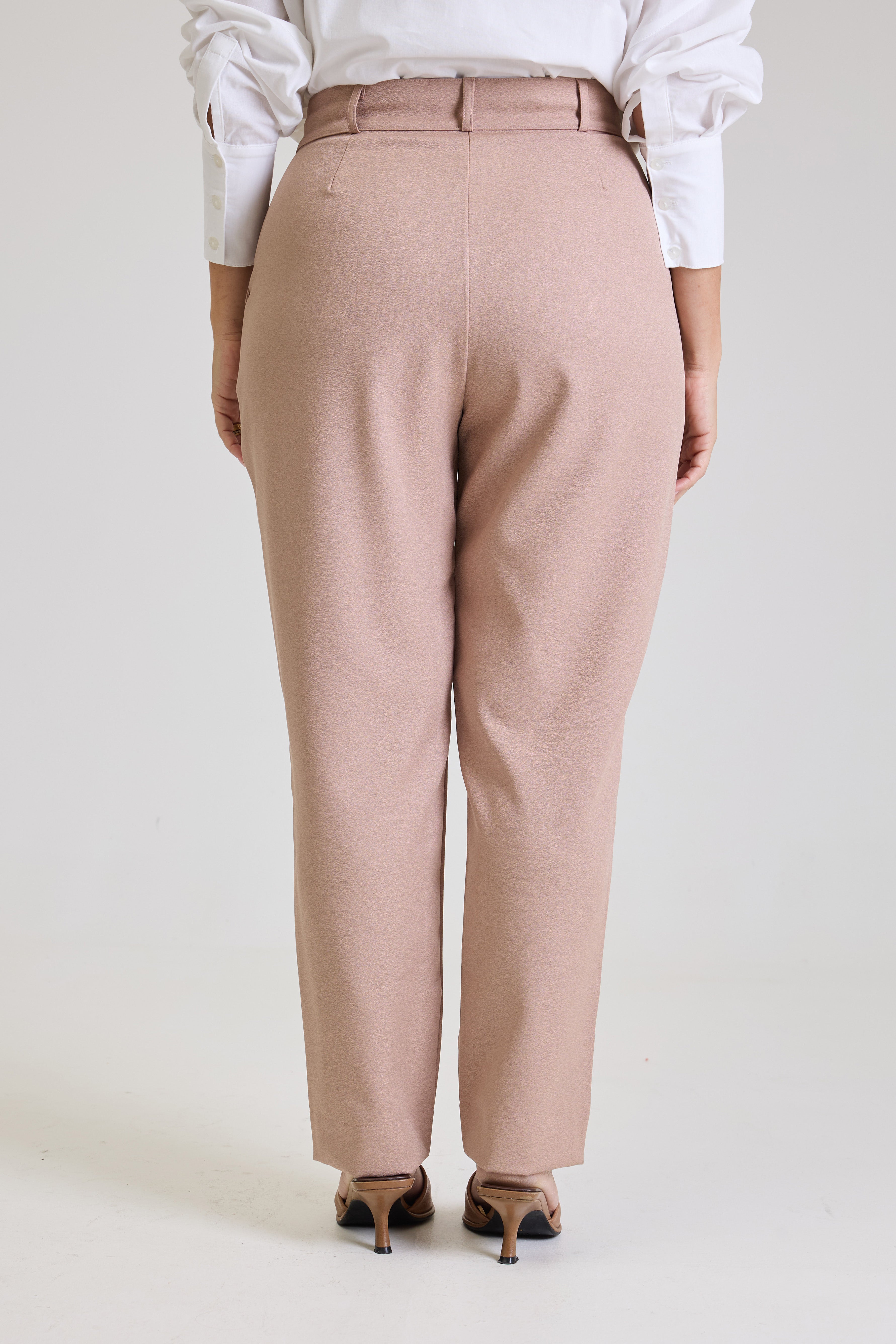 Calça Alfaiataria Feminina Bege Eliana