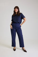 Calça Alfaiataria Feminina Marinho Eliana