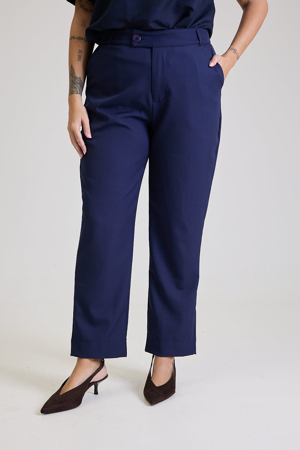 Calça Alfaiataria Feminina Marinho Eliana