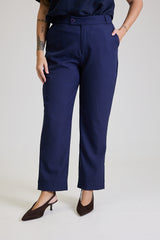 Calça Alfaiataria Feminina Marinho Eliana