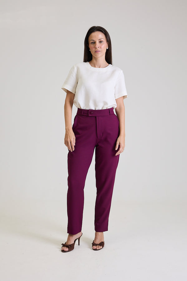 Calça Alfaiataria Feminina Eliana - Ameixa