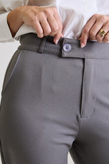Calça Alfaiataria Feminina Cinza Eliana