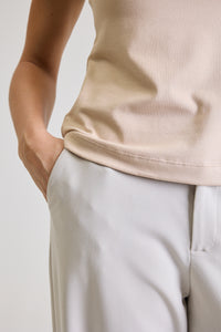 T-shirt Feminina Algodão com Elastano Nina - Bege