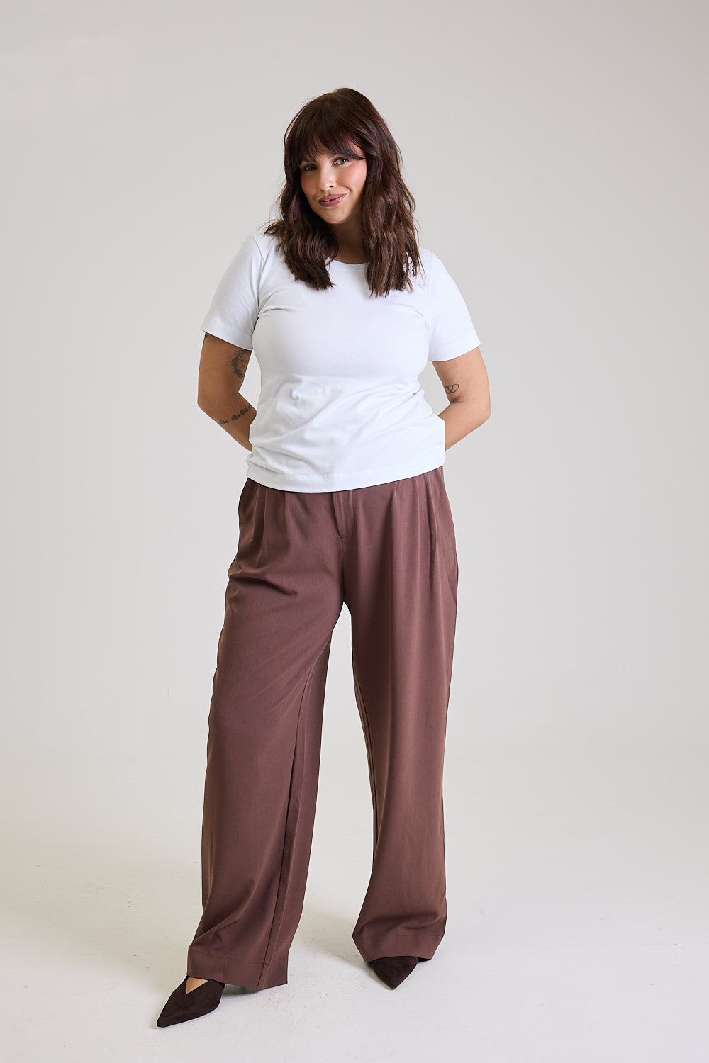 T-shirt Feminina Algodão com Elastano Nina - Branco