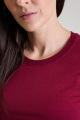 T-shirt Feminina Algodão com Elastano Nina - Vinho