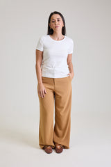T-shirt Feminina Algodão com Elastano Nina - Off White