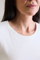 T-shirt Feminina Algodão com Elastano Nina - Off White