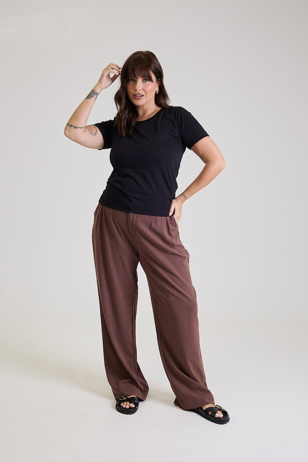 T-shirt Feminina Algodão com Elastano Nina - Preto