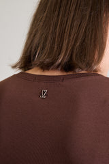 T-shirt Feminina Algodão com Elastano Nina - Marrom