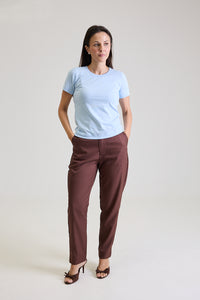 T-shirt Feminina Algodão com Elastano Nina - Azul Céu