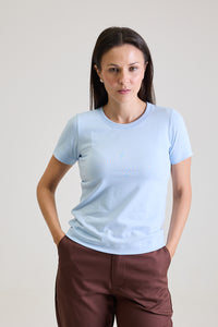 T-shirt Feminina Algodão com Elastano Nina - Azul Céu