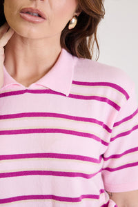 Polo Feminina Listrada em Tricot Margot - Rosa