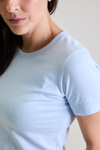 T-shirt Feminina Algodão com Elastano Nina - Azul Céu