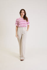 Polo Feminina Listrada em Tricot Margot - Rosa