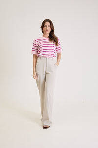 Polo Feminina Listrada em Tricot Margot - Rosa