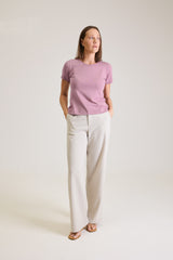 T-shirt Feminina Algodão com Elastano Nina - Lilás