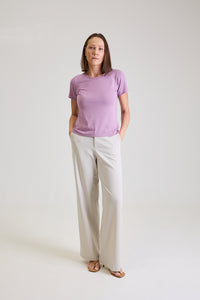 T-shirt Feminina Algodão com Elastano Nina - Lilás