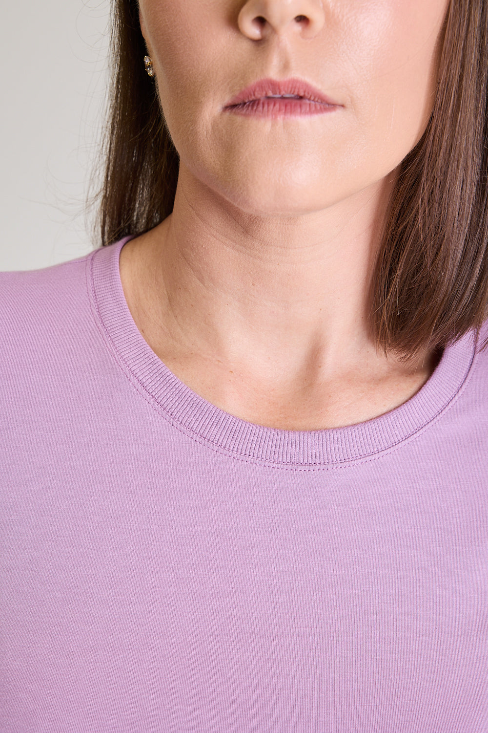 T-shirt Feminina Algodão com Elastano Nina - Lilás