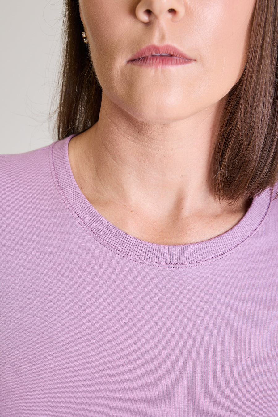 T-shirt Feminina Algodão com Elastano Nina - Lilás