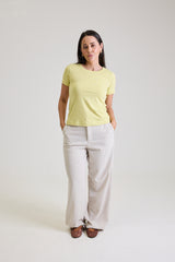 T-shirt Feminina Algodão com Elastano Nina - Verde Lima