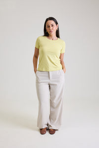 T-shirt Feminina Algodão com Elastano Nina - Verde Lima