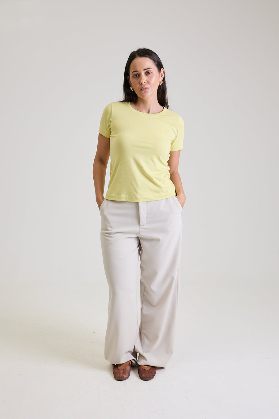 T-shirt Feminina Algodão com Elastano Nina - Verde Lima
