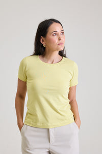 T-shirt Feminina Algodão com Elastano Nina - Verde Lima