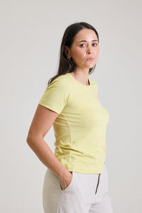 T-shirt Feminina Algodão com Elastano Nina - Verde Lima