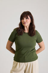 T-shirt Feminina Algodão com Elastano Nina - Verde