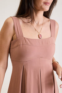 Vestido Longo Em Viscose Elise - Marrom