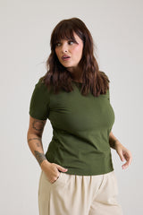T-shirt Feminina Algodão com Elastano Nina - Verde