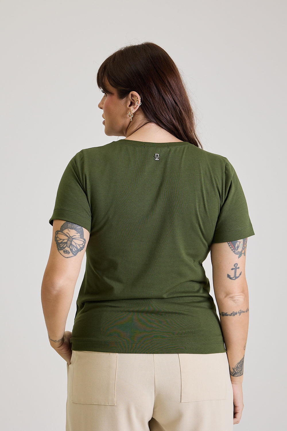 T-shirt Feminina Algodão com Elastano Nina - Verde