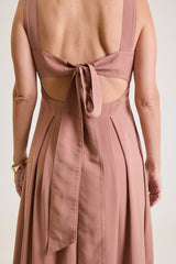 Vestido Longo Em Viscose Elise - Marrom