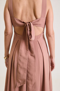 Vestido Longo Em Viscose Elise - Marrom