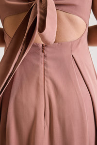 Vestido Longo Em Viscose Elise - Marrom