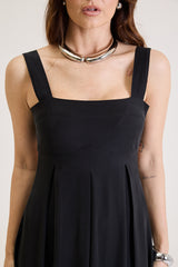 Vestido Longo Em Viscose Elise - Preto