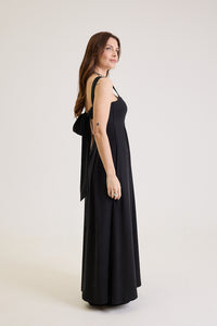 Vestido Longo Em Viscose Elise - Preto