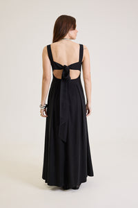 Vestido Longo Em Viscose Elise - Preto