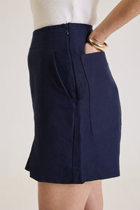 Shorts Feminino De Alfaiataria Em Linho Rosalie - Marinho