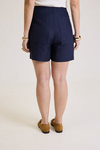 Shorts Feminino De Alfaiataria Em Linho Rosalie - Marinho