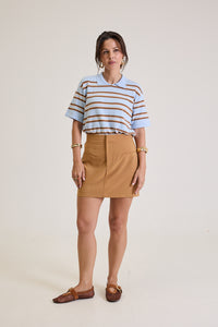 Polo Feminina Listrada em Tricot Margot - Azul