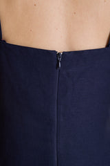 Vestido Curto Em Linho Rosalie - Marinho
