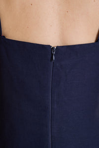 Vestido Curto Em Linho Rosalie - Marinho