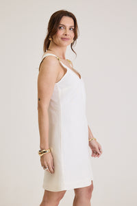 Vestido Curto Em Linho Rosalie - Off White