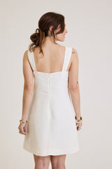 Vestido Curto Em Linho Rosalie - Off White