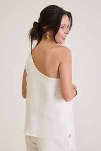 Blusa Feminina Assimétrica Em Linho Rosalie - Off White