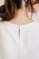 Blusa Feminina Manga Curta Em Linho Rosalie - Off White
