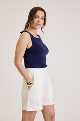 Regata Feminina Em Tricot Brigitte - Marinho