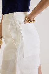 Shorts Feminino De Alfaiataria Em Linho Rosalie - Off White