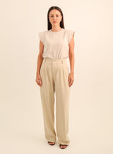 Calça Alfaiataria Feminina Luma - Bege